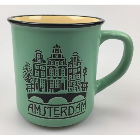Aanvankelijk Raad eens Overleven Mok Amsterdam Groen | Campmug | Mokken retro vintage verpakking